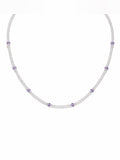 Amethyst & Clear Quartz Beaded Necklace (#74)