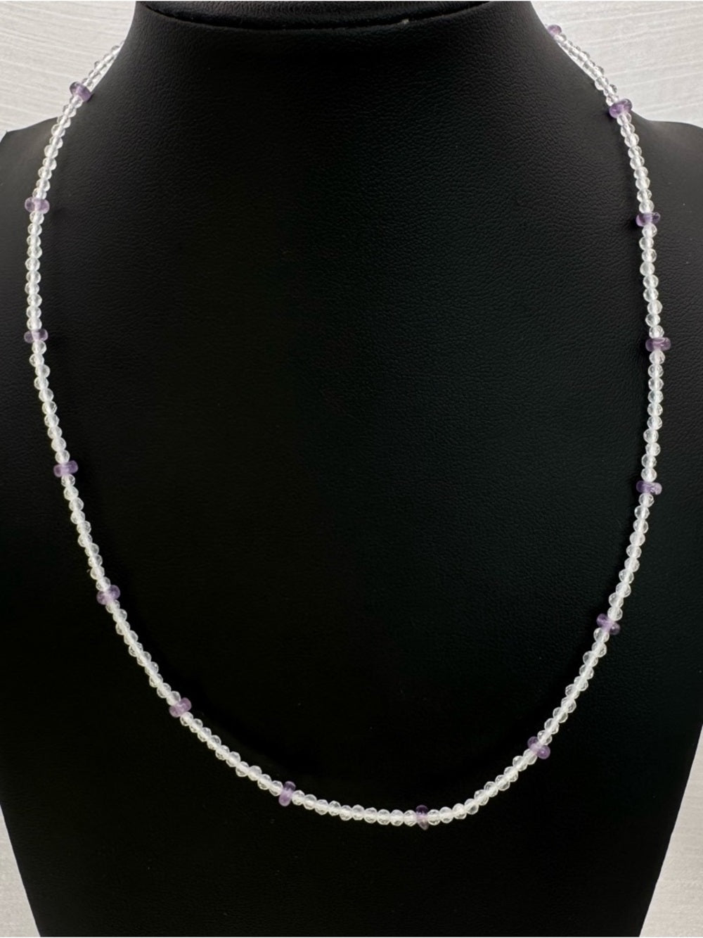 Amethyst & Clear Quartz Beaded Necklace (#74)