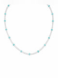 Amazonite & Clear Quartz Beaded Necklace (#75)