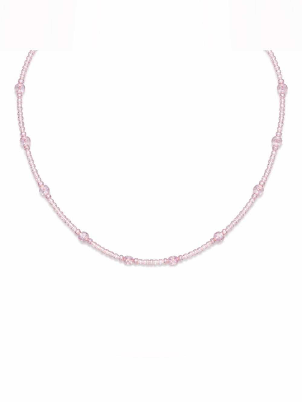 Rose Quartz Beaded Necklace (#77)