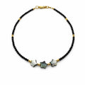 Triple Star Mother of Pearl and Black Spinel Bracelet