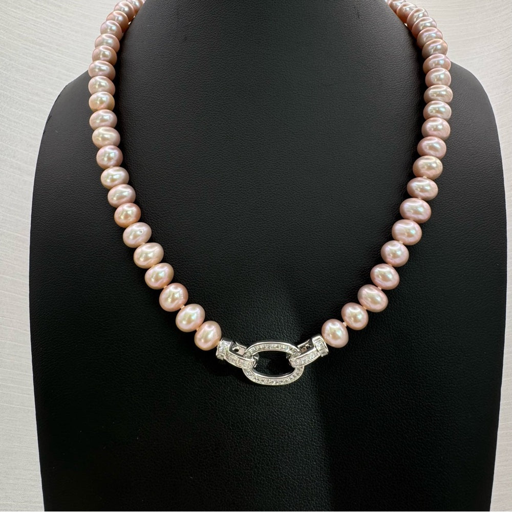 Blush Link Pearl Necklace
