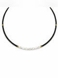 Black Spinel and Freshwater Pearl Necklace (#78)