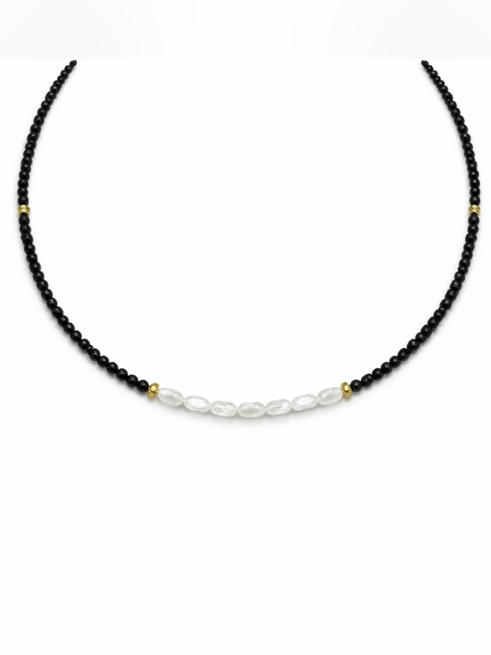 Black Spinel and Freshwater Pearl Necklace (#78)