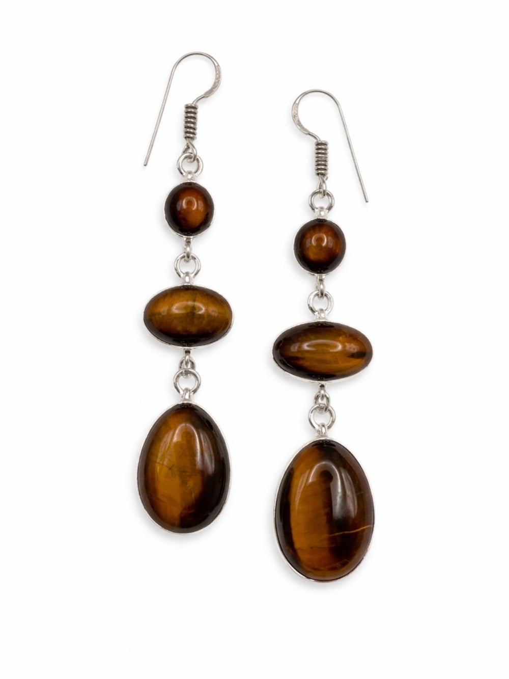 Tigers Eye 925 Dangle Earrings