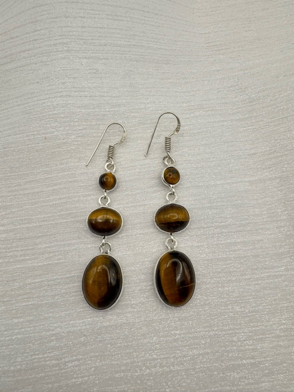 Tigers Eye 925 Dangle Earrings