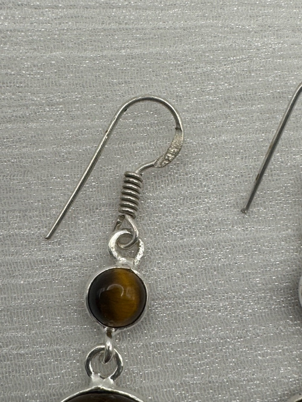 Tigers Eye 925 Dangle Earrings