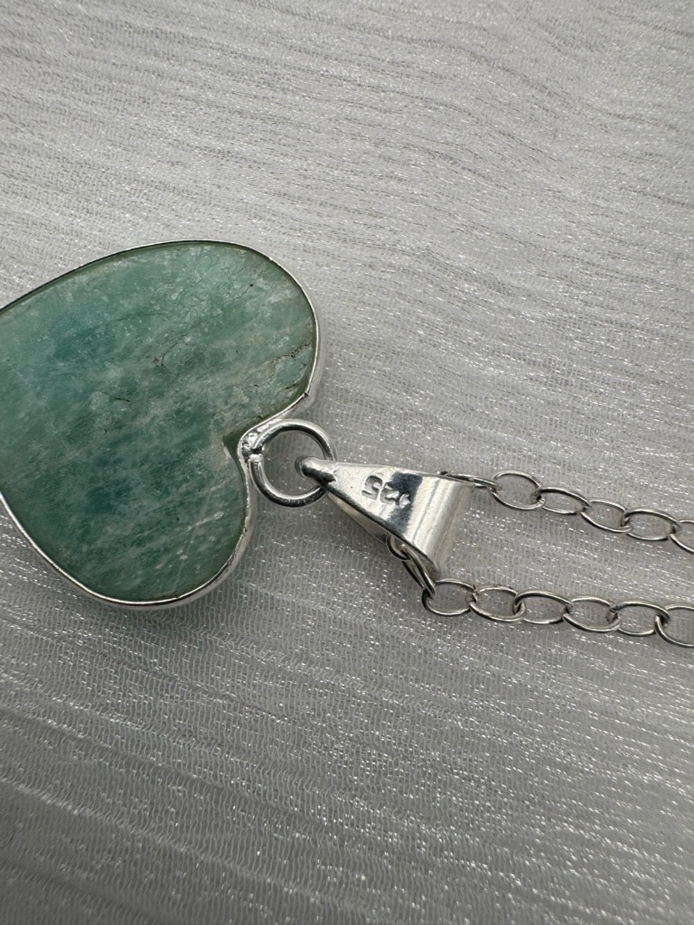 Amazonite Heart 925 Necklace