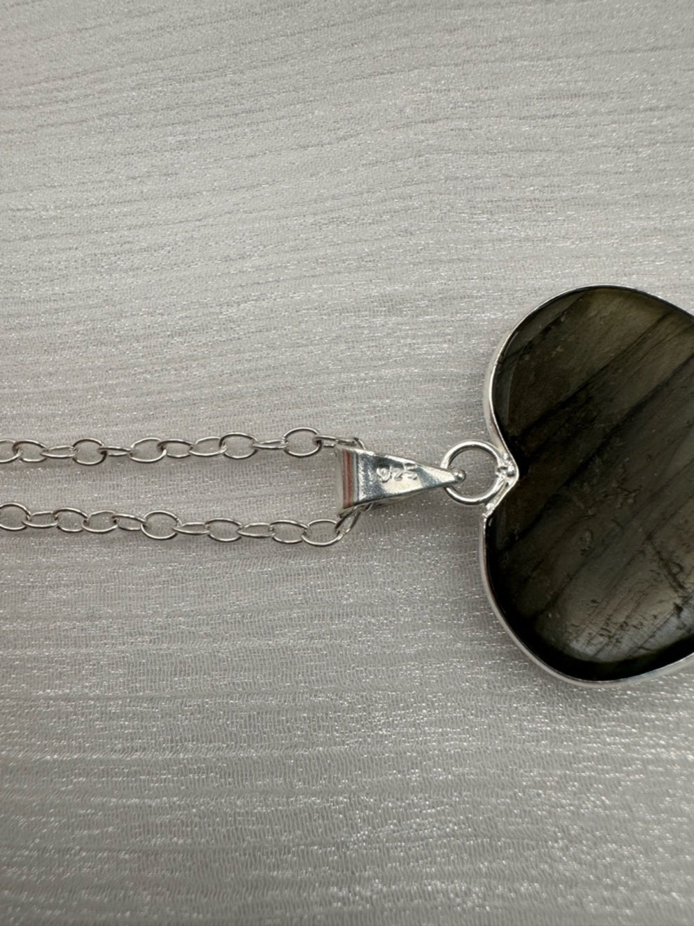Labradorite Heart 925 Chain Necklace