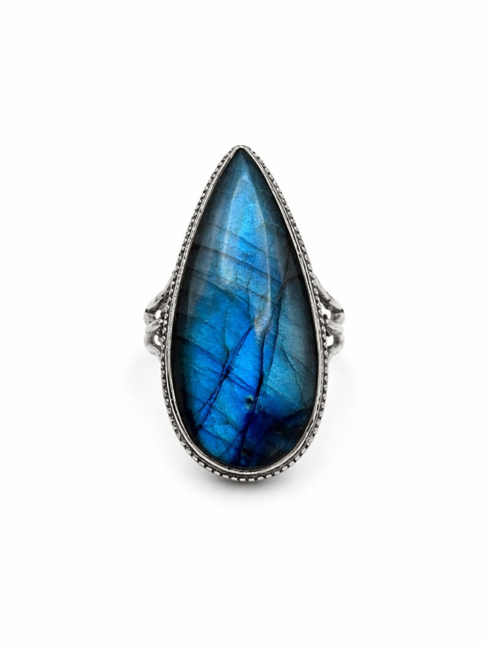 Labradorite Teardrop 925 Ring