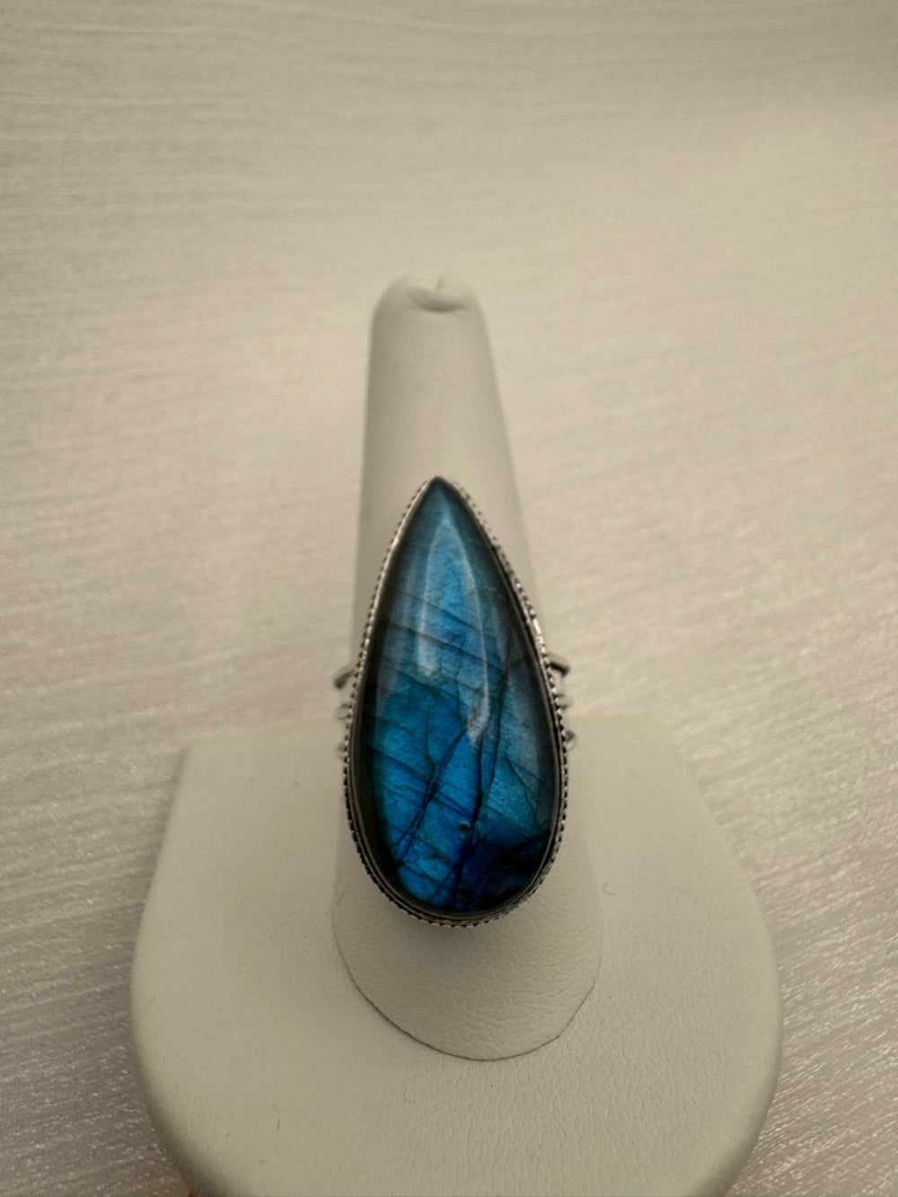 Labradorite Teardrop 925 Ring