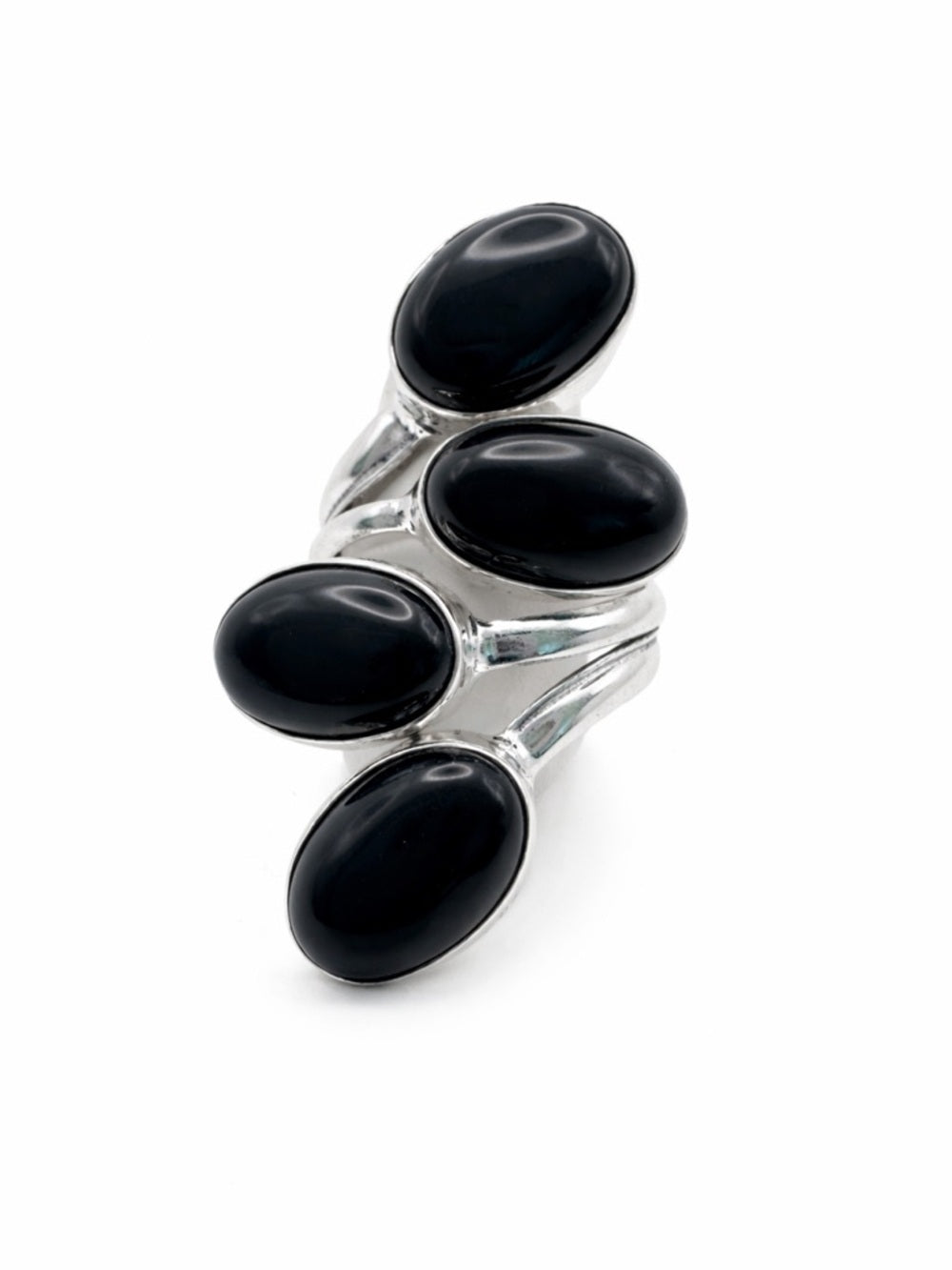 Black Onyx 925 Adjustable Ring