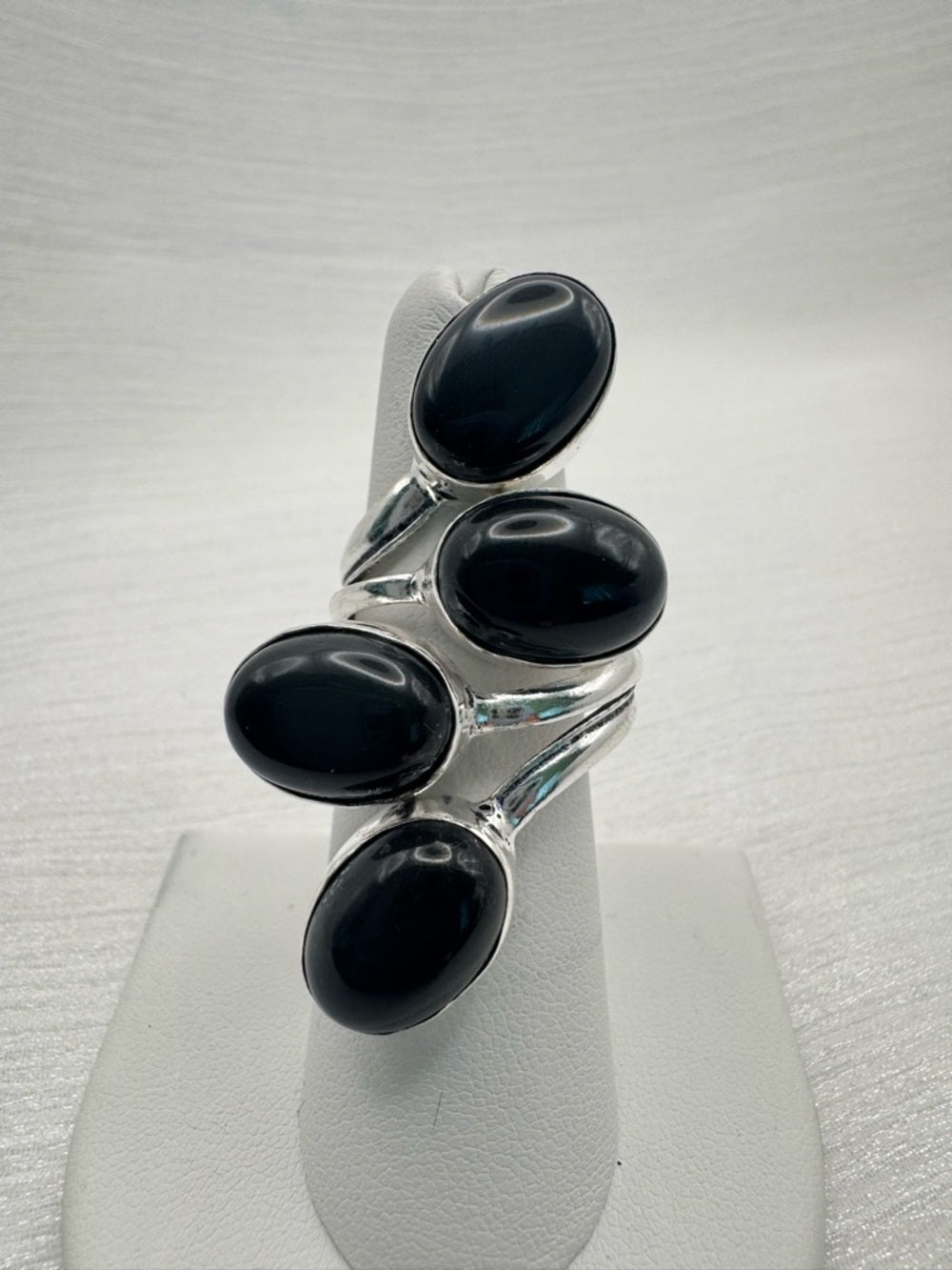 Black Onyx 925 Adjustable Ring