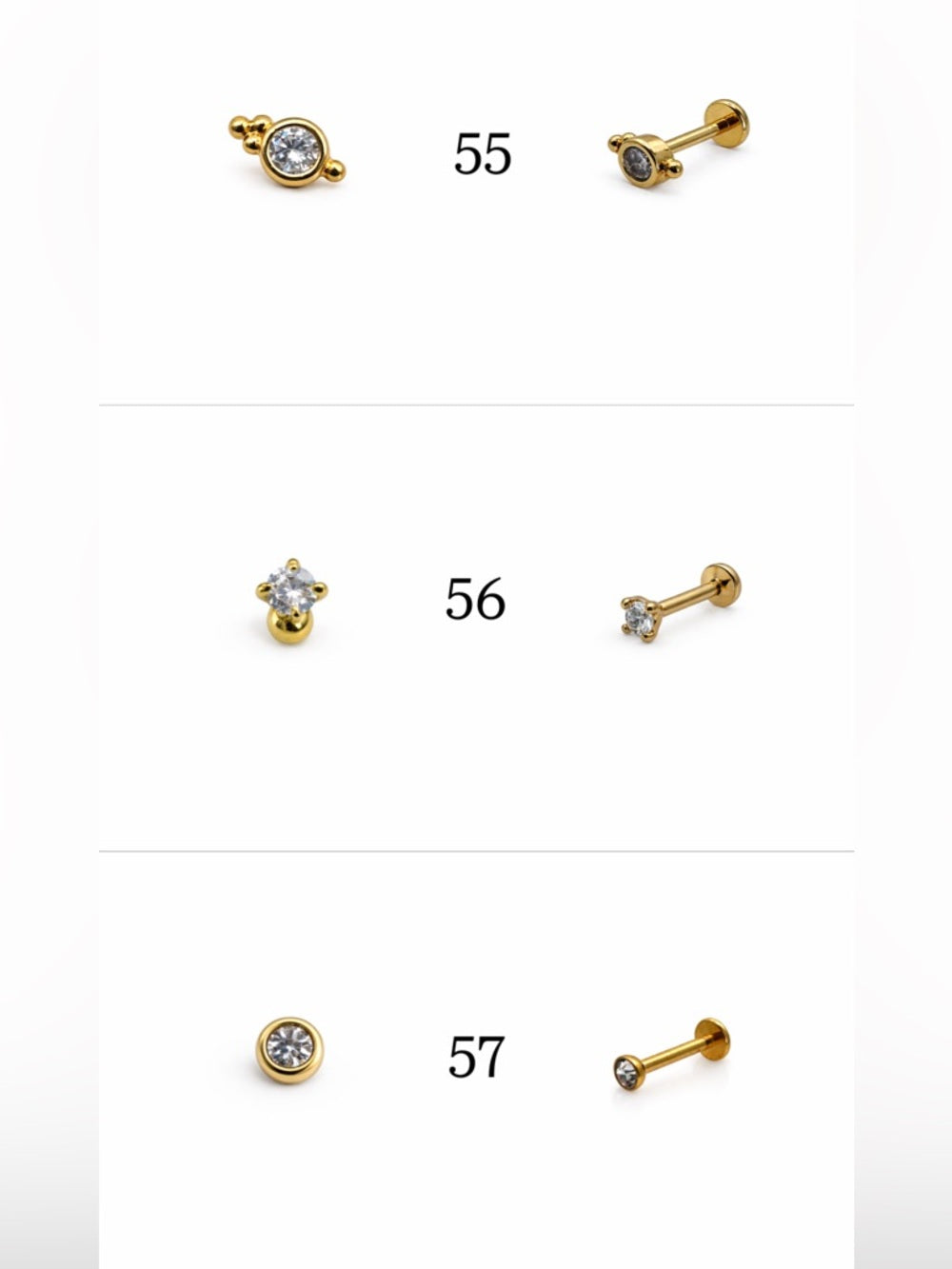 Gold Screwbacks 49-72