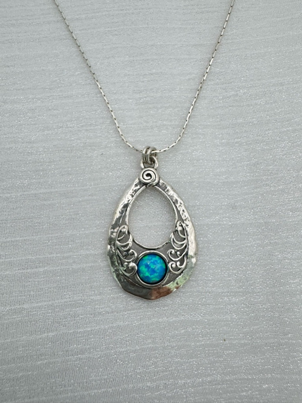 Australian Opal Teardrop Necklace