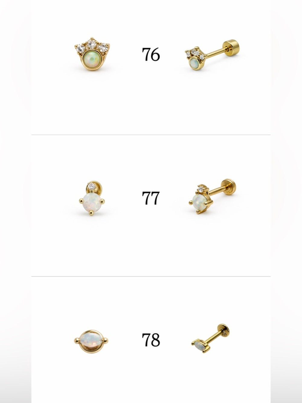 Gold Screwbacks 73-96