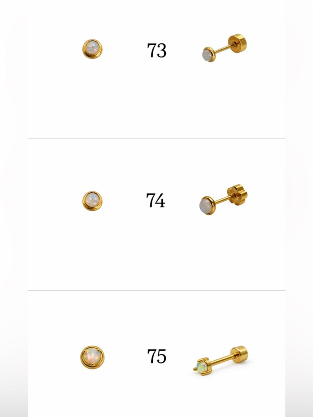 Gold Screwbacks 73-96