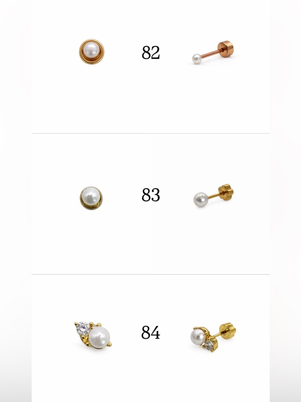 Gold Screwbacks 73-96