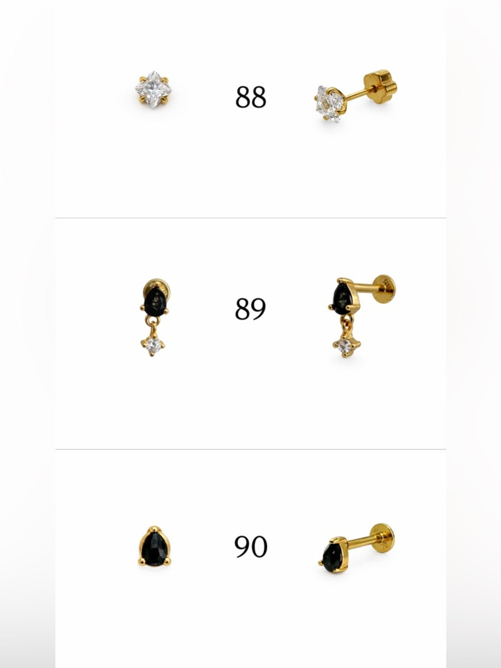 Gold Screwbacks 73-96
