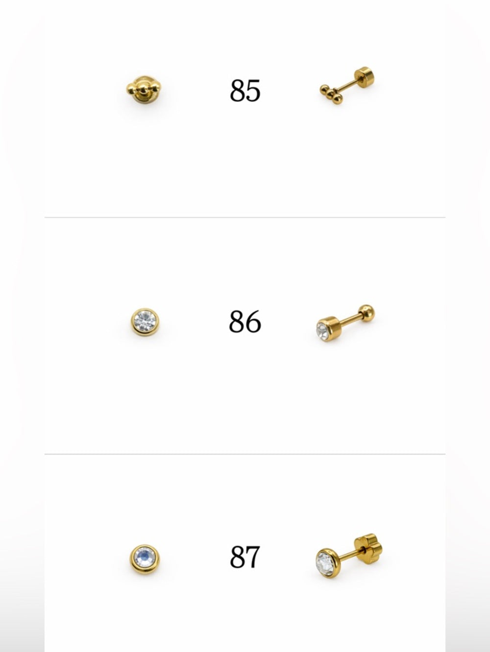 Gold Screwbacks 73-96