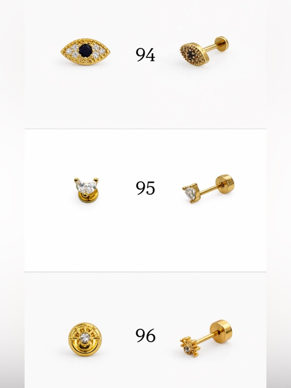 Gold Screwbacks 73-96
