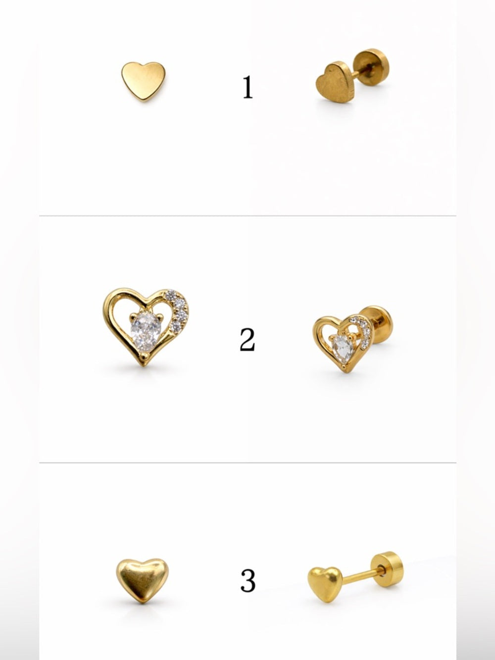 Gold Screwbacks 1-24