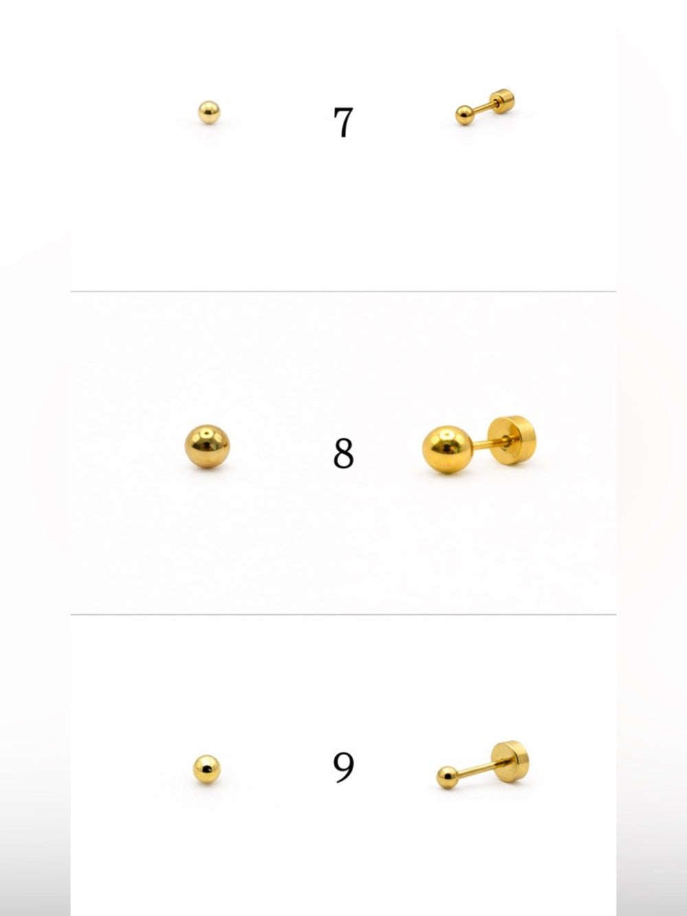 Gold Screwbacks 1-24