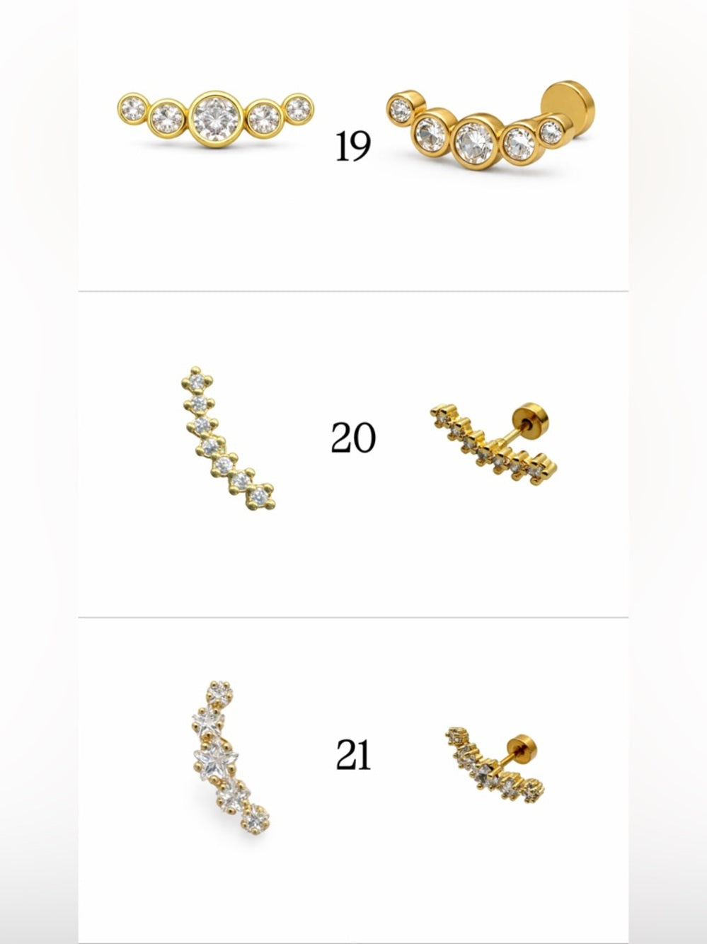 Gold Screwbacks 1-24