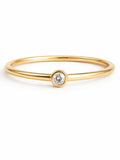 Gold Solitare Bezel Ring