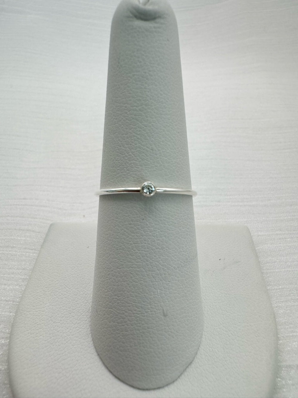 Silver Classic Solitare Bezel Ring