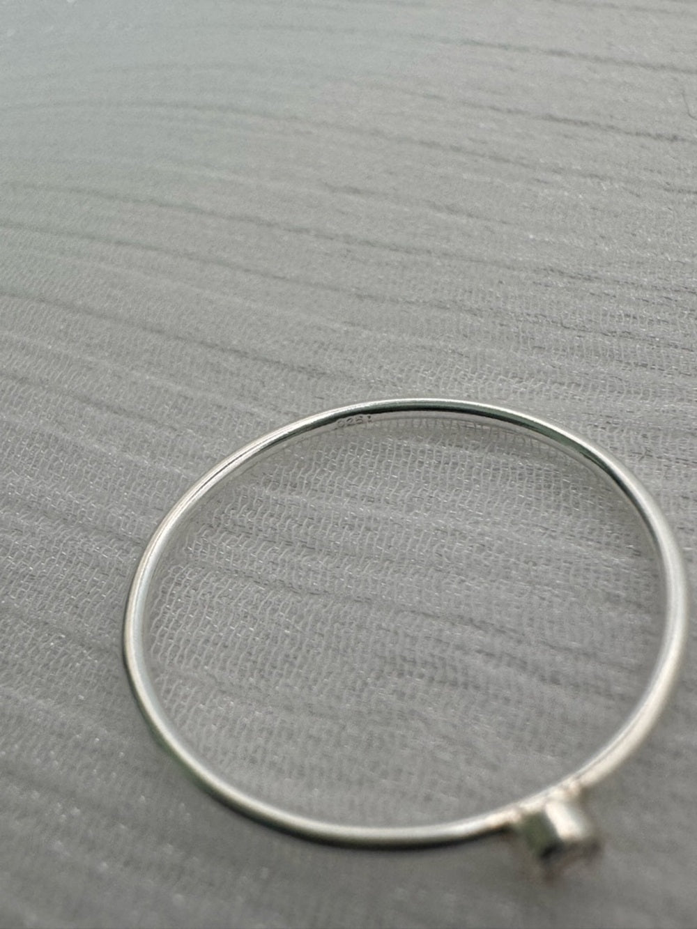 Silver Classic Solitare Bezel Ring