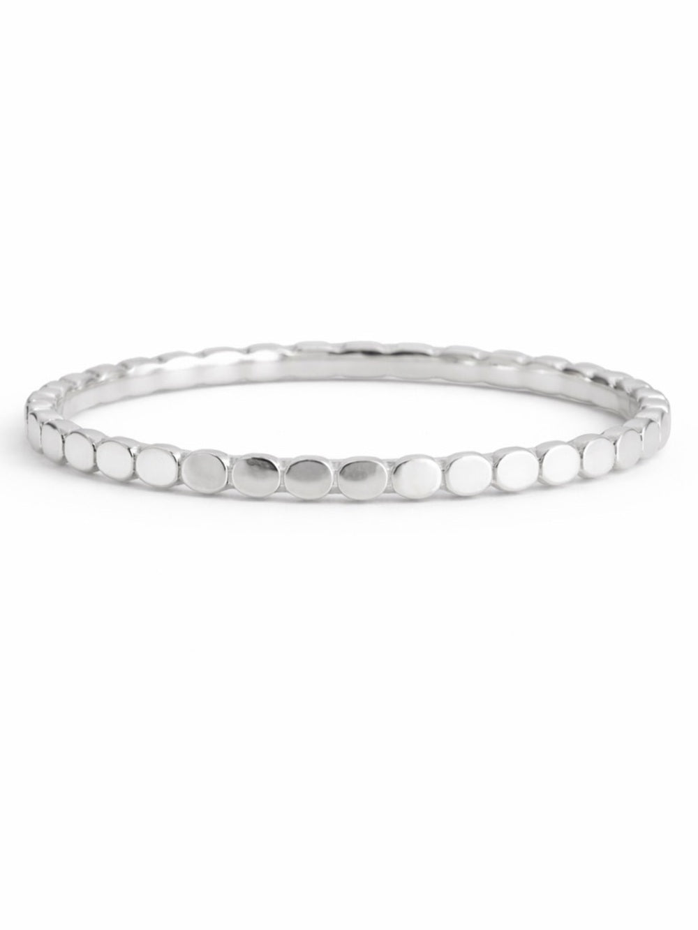 Silver Flat Beaded Ring