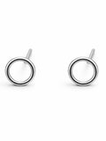 Silver Open Circle Stud Earrings