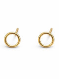 Gold Open Circle Stud Earrings