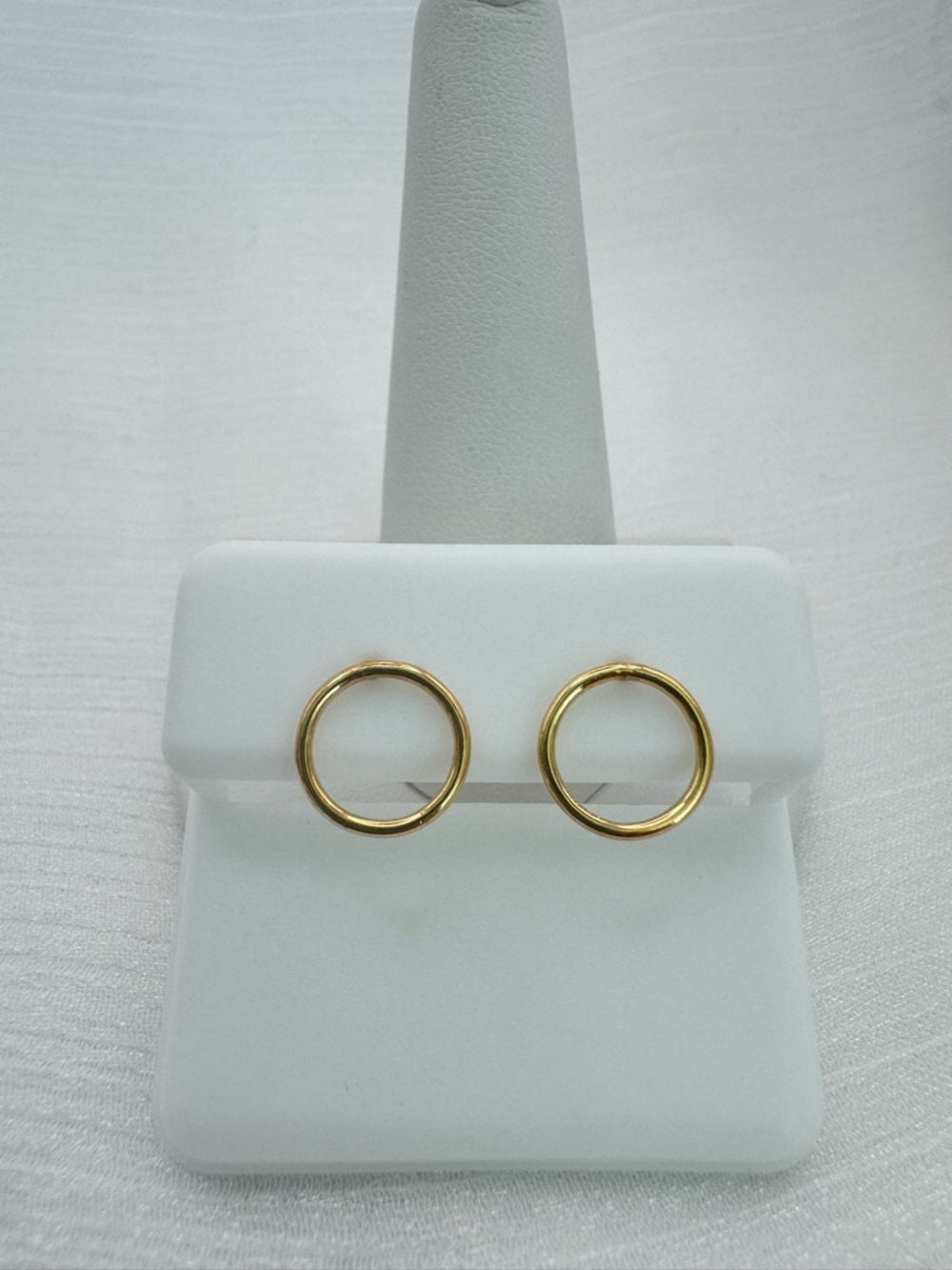Gold Open Circle Stud Earrings