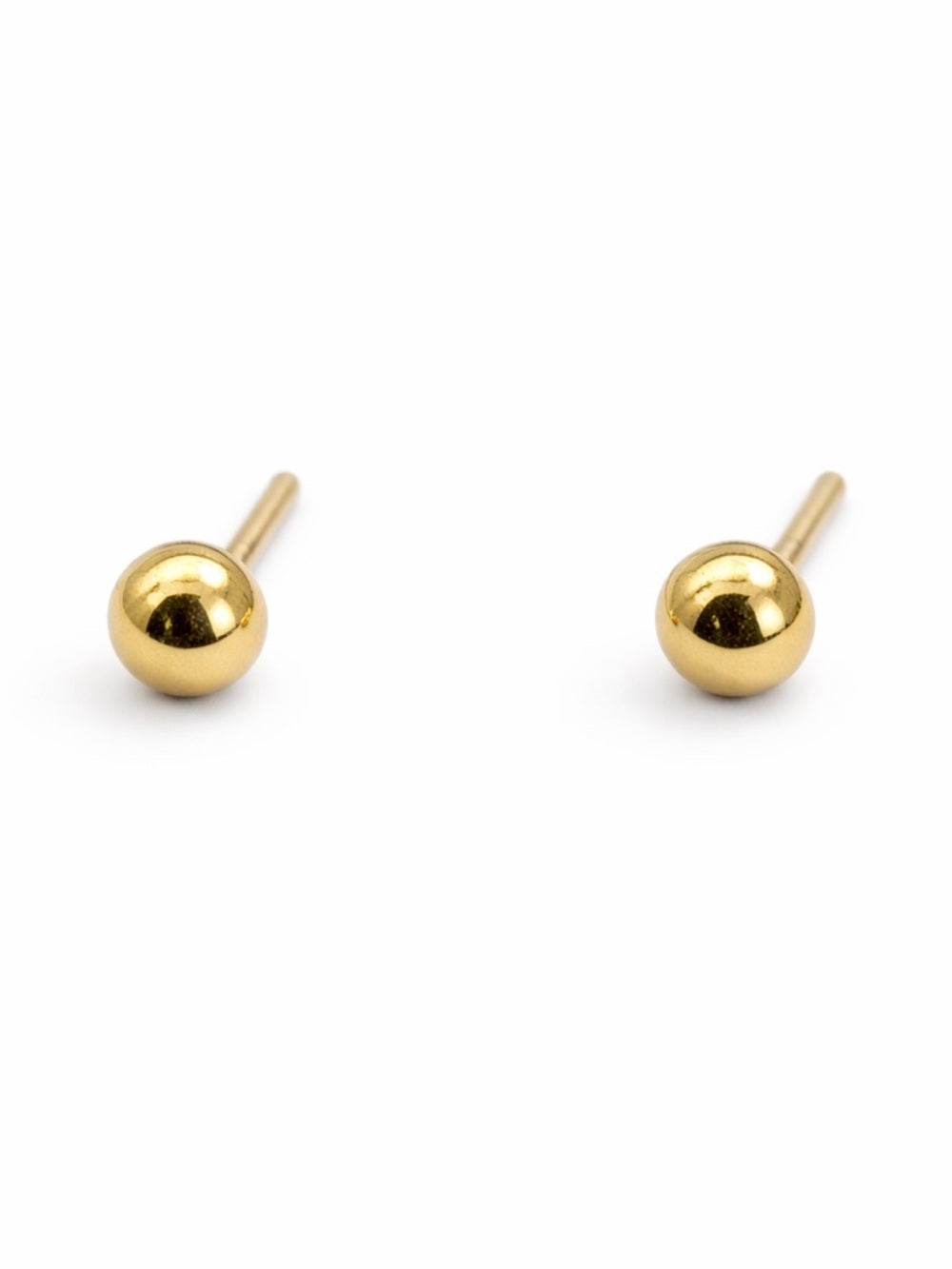 Gold Ball Post Stud Earrings