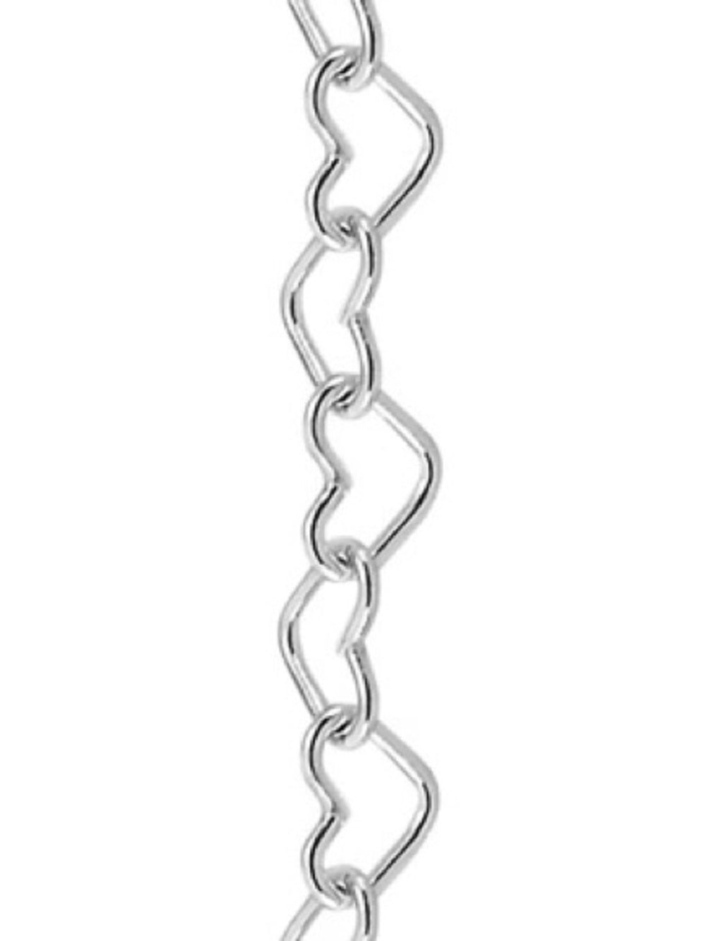 3mm Silver Heart Link Chain Custom Bracelet