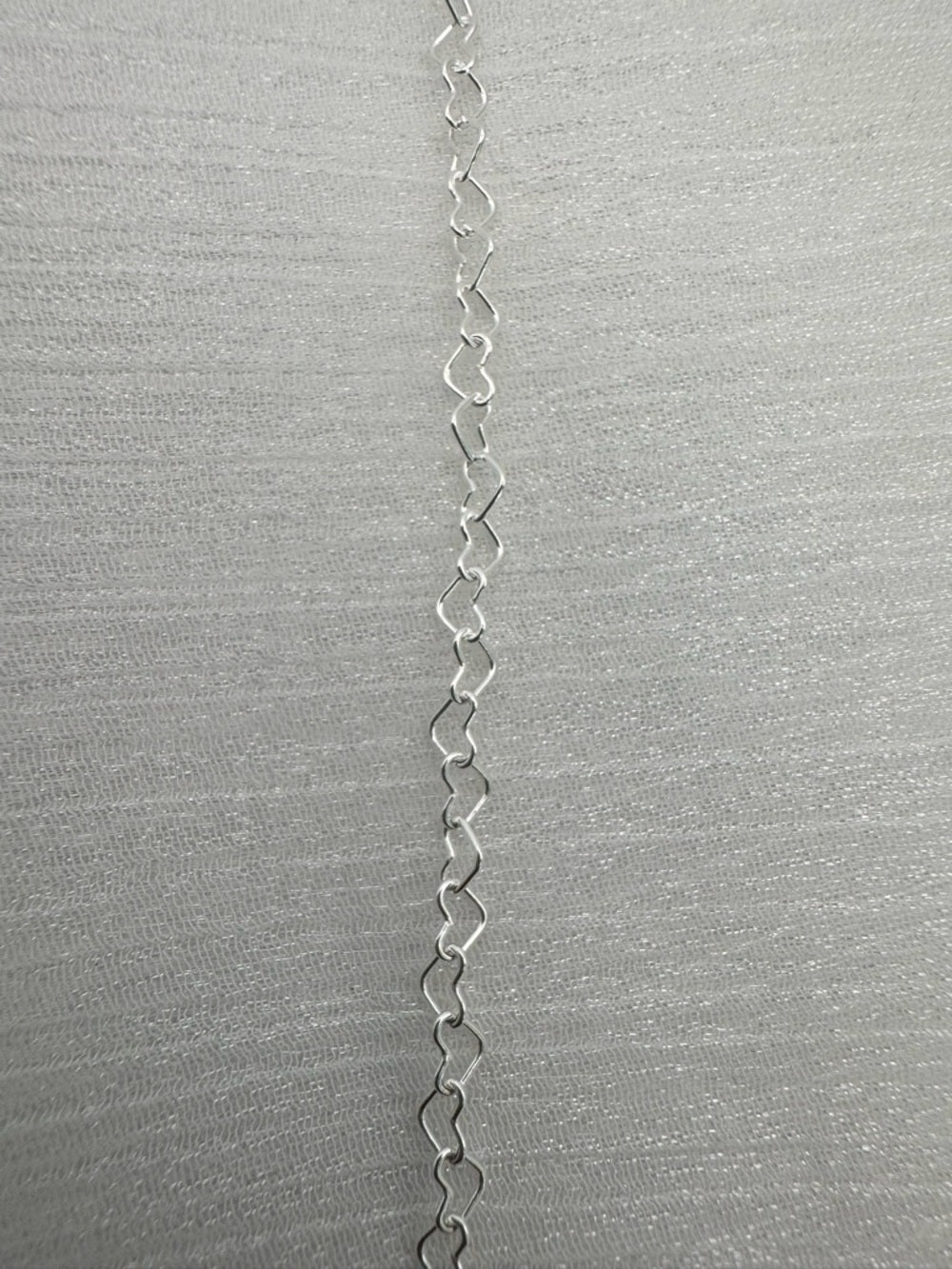 3mm Silver Heart Link Chain Custom Bracelet