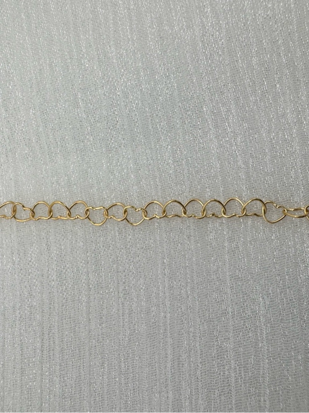 3mm Gold Heart Link Chain Custom Necklace