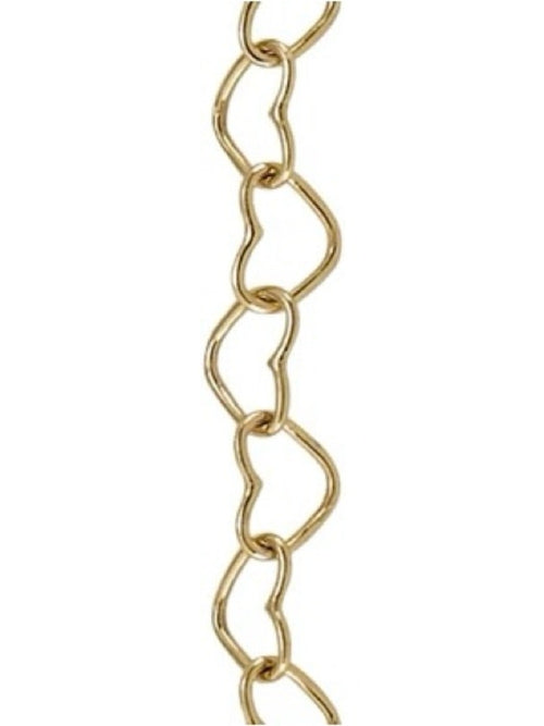 3mm Gold Heart Link Chain Custom Bracelet