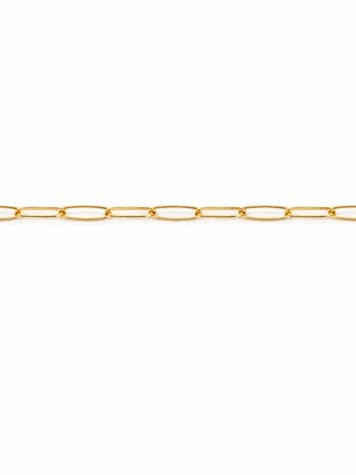2.2mm Gold Flat Paperclip Chain Custom Necklace