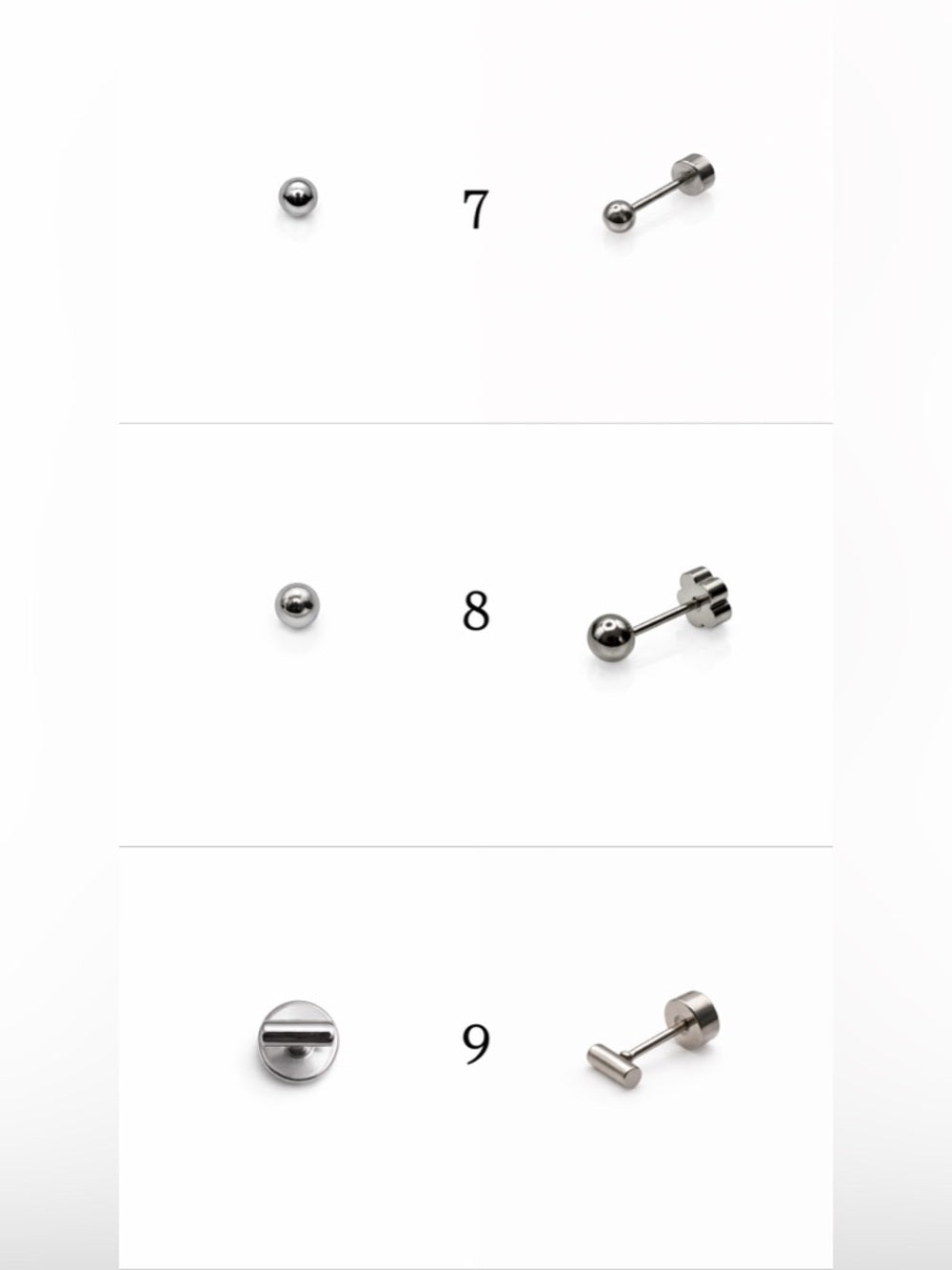 Silver Screwbacks 1-24