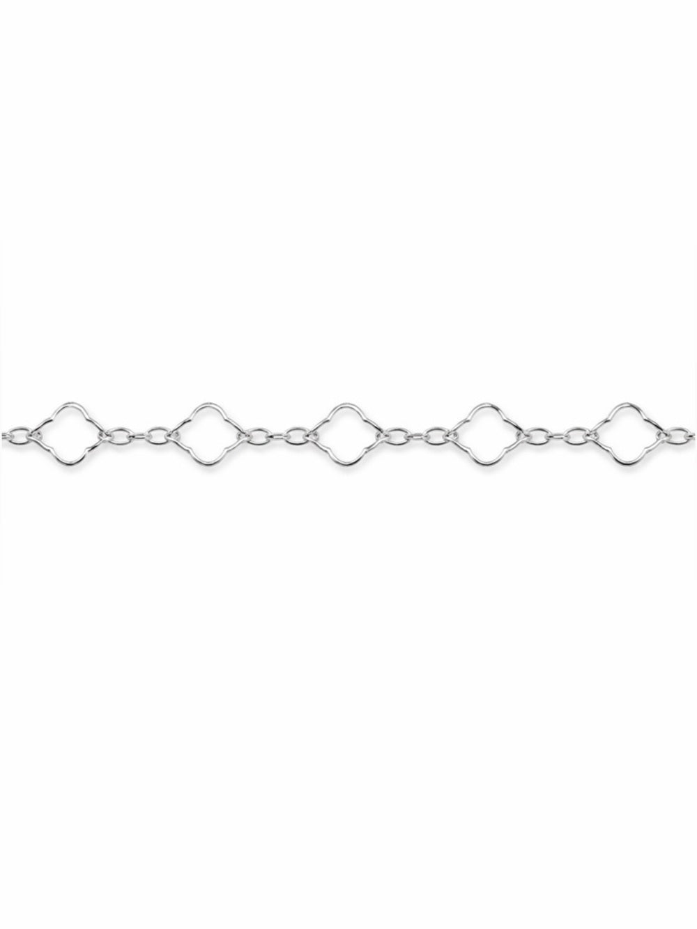 5mm Silver Quatrefoil Chain Custom Bracelet