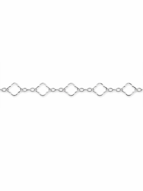 5mm Silver Quatrefoil Chain Custom Bracelet