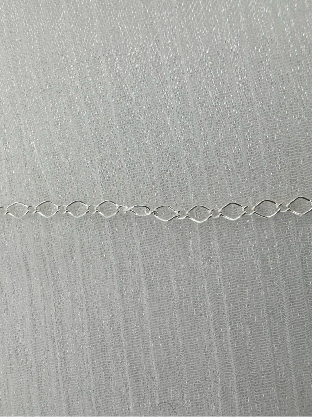 2.5mm Silver Elongated Diamond Link Chain Custom Necklace