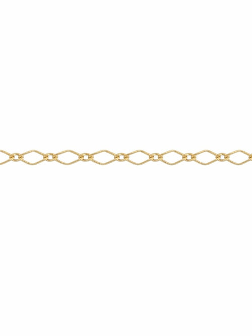 2.2mm Gold Elongated Diamond Link Chain Custom Necklace