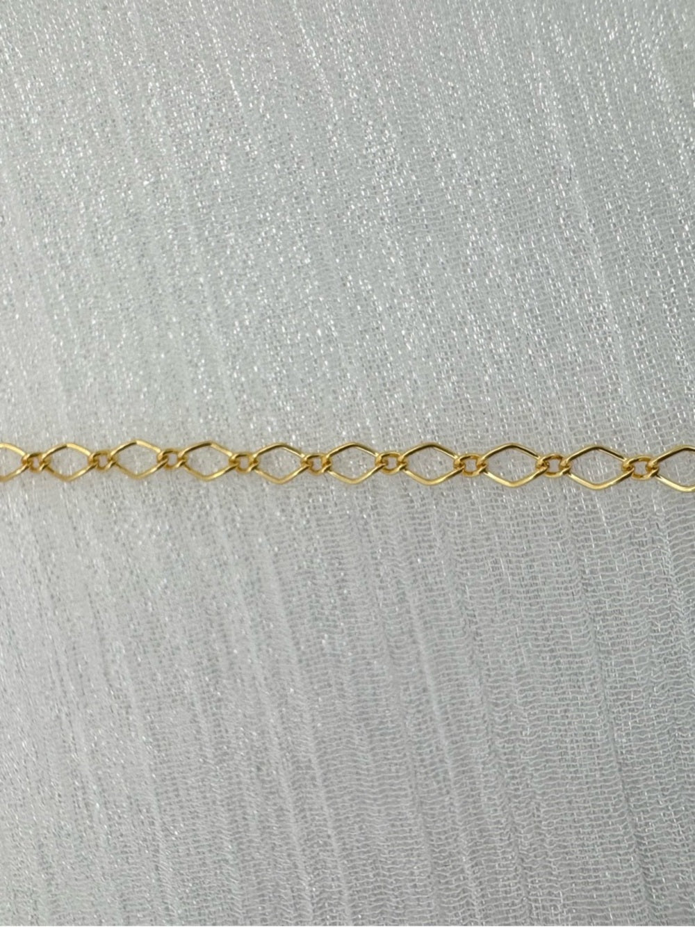 2.2mm Gold Elongated Diamond Link Chain Custom Necklace