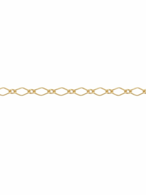 2.2mm Gold Elongated Diamond Link Chain Custom Bracelet