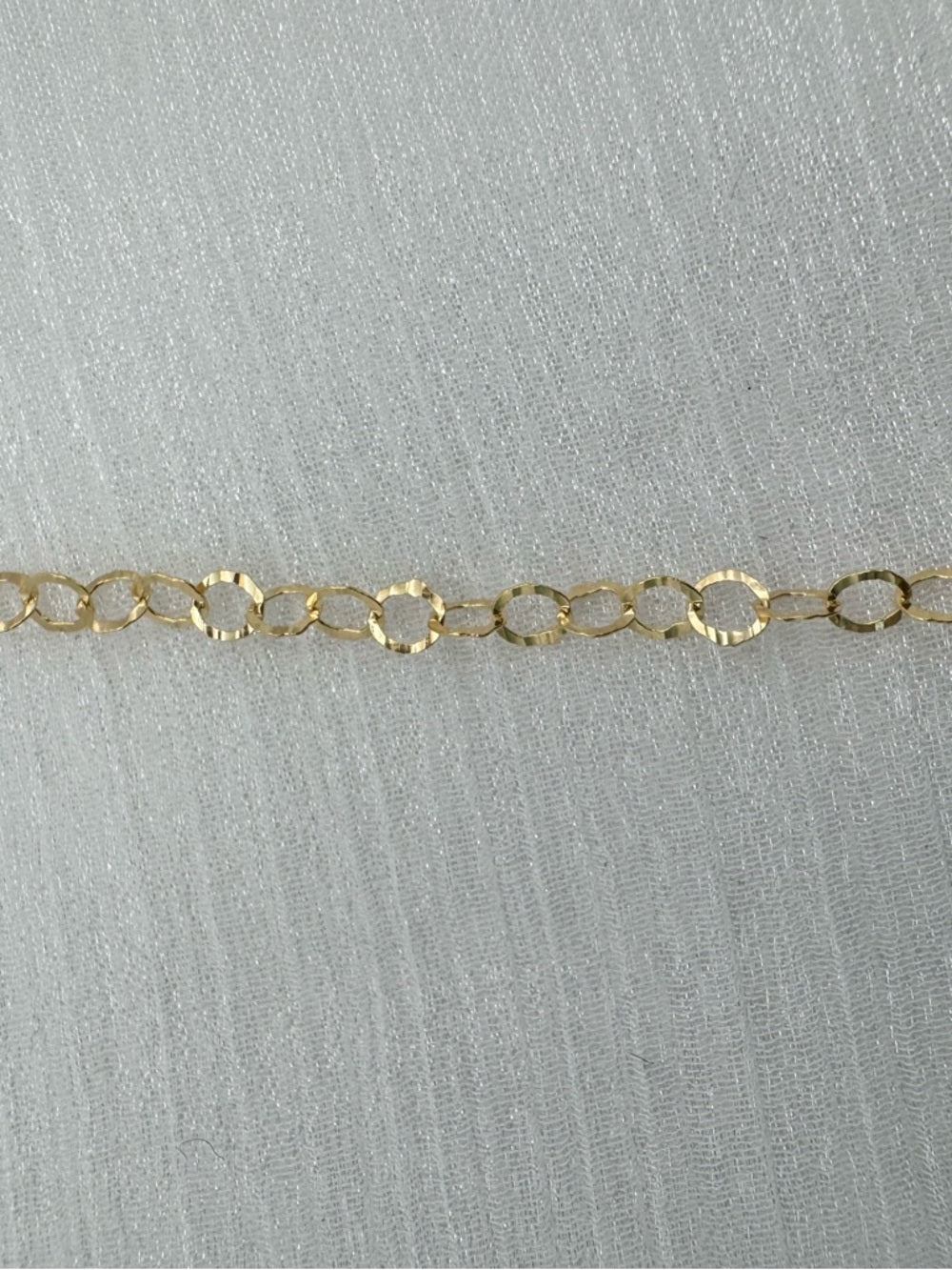 3.8mm Gold Hammered Circle Custom Necklace