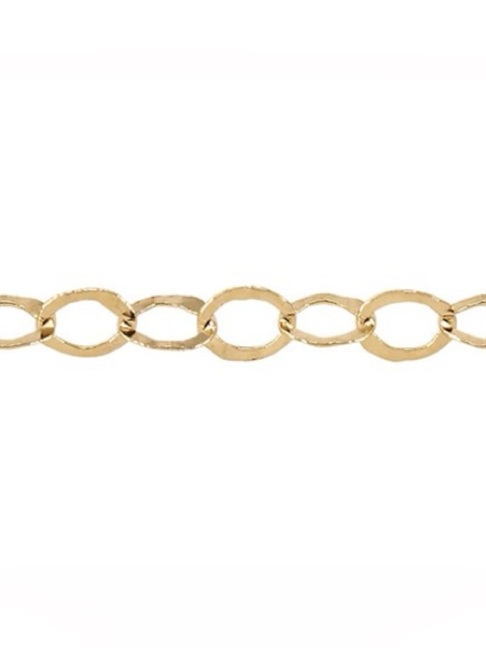 3.8mm Gold Hammered Circle Chain Custom Bracelet